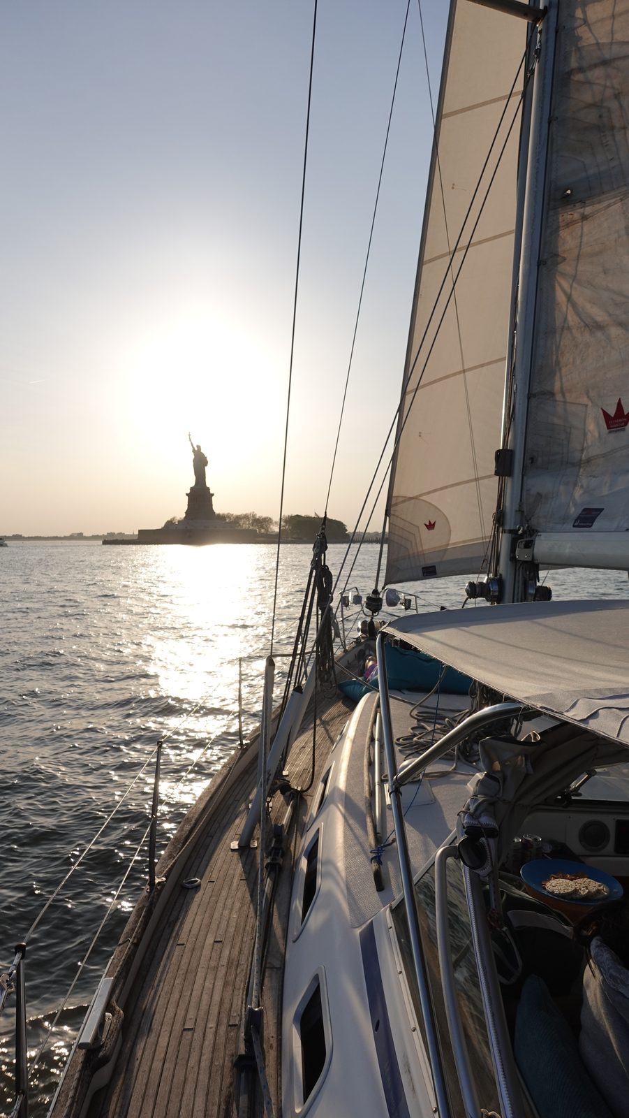 Sailing New York Harbor aboard the Hallberg-Rassy HR40